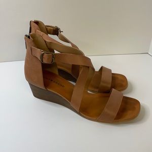 Tan wedge heels